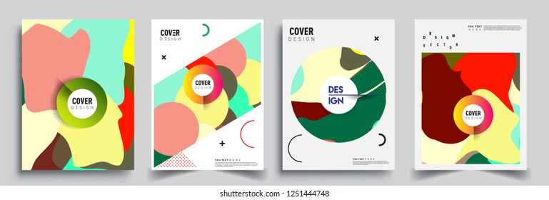 Modern abstract covers set. Cool gradient shapes composition, vector covers design.