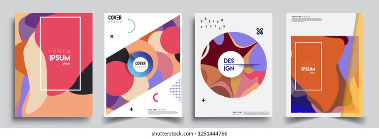 Modern abstract covers set. Cool gradient shapes composition, vector covers design.