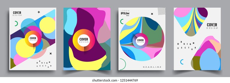 Modern abstract covers set. Cool gradient shapes composition, vector covers design.