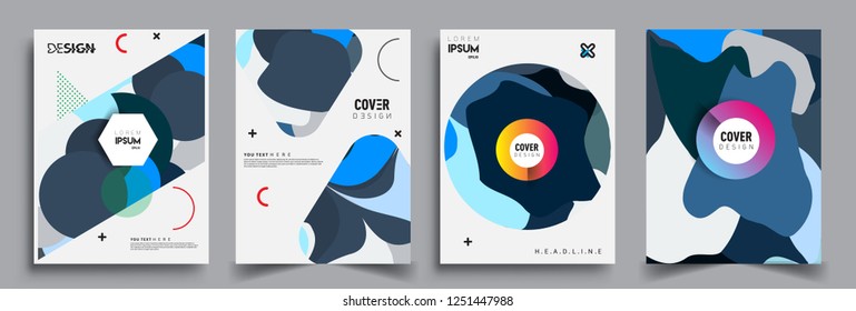 Modern abstract covers set. Cool gradient shapes composition, vector covers design.
