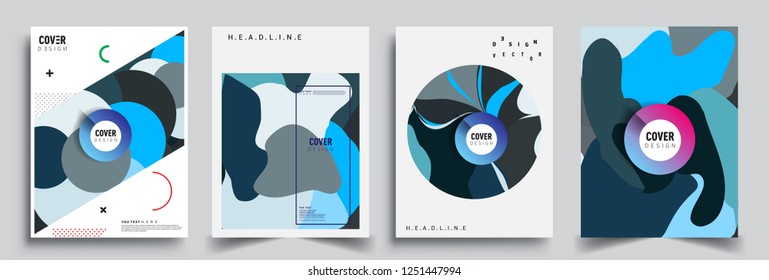 Modern abstract covers set. Cool gradient shapes composition, vector covers design.
