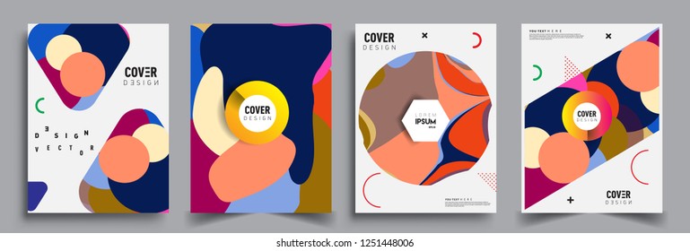 Modern abstract covers set. Cool gradient shapes composition, vector covers design.
