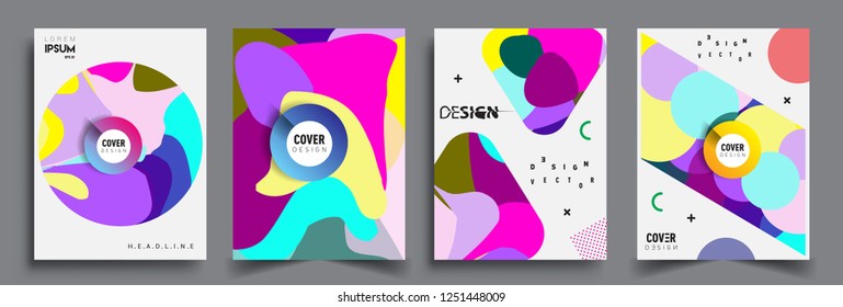 Modern abstract covers set. Cool gradient shapes composition, vector covers design.
