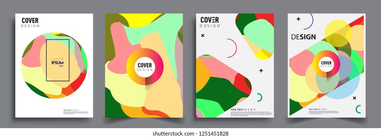 Modern abstract covers set. Cool gradient shapes composition, vector covers design.

