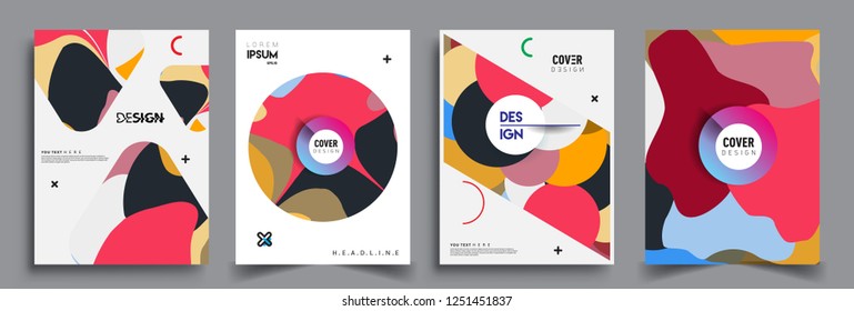 Modern abstract covers set. Cool gradient shapes composition, vector covers design.
