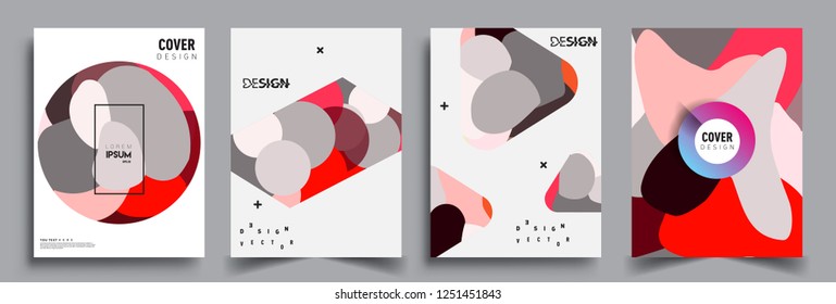 Modern abstract covers set. Cool gradient shapes composition, vector covers design.
