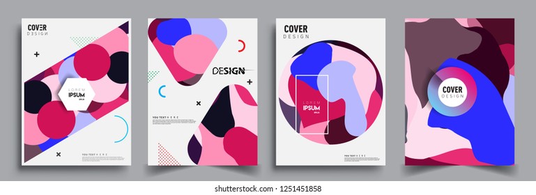 Modern abstract covers set. Cool gradient shapes composition, vector covers design.
