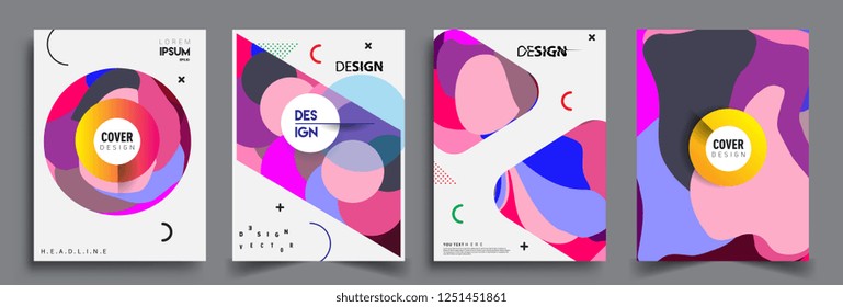 Modern abstract covers set. Cool gradient shapes composition, vector covers design.
