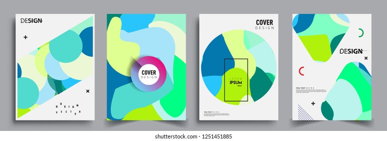 Modern abstract covers set. Cool gradient shapes composition, vector covers design.
