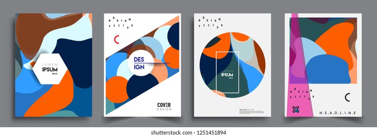 Modern abstract covers set. Cool gradient shapes composition, vector covers design.
