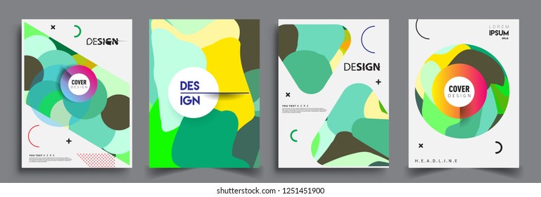 Modern abstract covers set. Cool gradient shapes composition, vector covers design.
