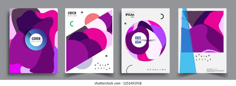 Modern abstract covers set. Cool gradient shapes composition, vector covers design.
