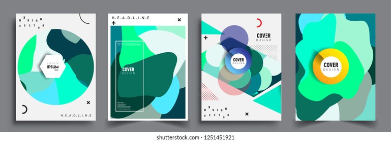 Modern abstract covers set. Cool gradient shapes composition, vector covers design.
