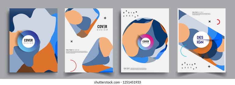 Modern abstract covers set. Cool gradient shapes composition, vector covers design.
