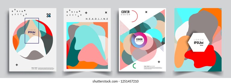 Modern abstract covers set. Cool gradient shapes composition, vector covers design.
