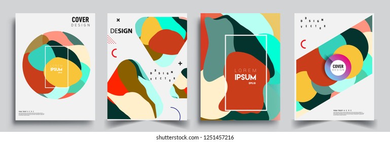 Modern abstract covers set. Cool gradient shapes composition, vector covers design.

