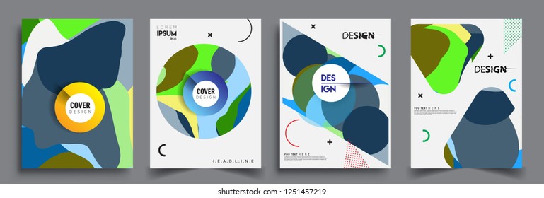 Modern abstract covers set. Cool gradient shapes composition, vector covers design.
