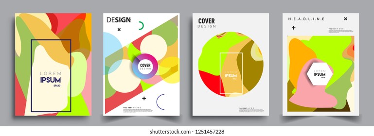 Modern abstract covers set. Cool gradient shapes composition, vector covers design.
