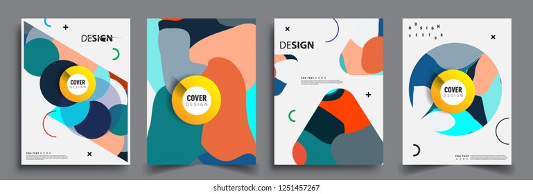 Modern abstract covers set. Cool gradient shapes composition, vector covers design.
