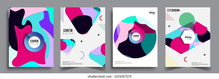 Modern abstract covers set. Cool gradient shapes composition, vector covers design.

