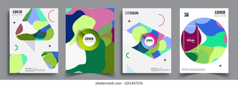 Modern abstract covers set. Cool gradient shapes composition, vector covers design.
