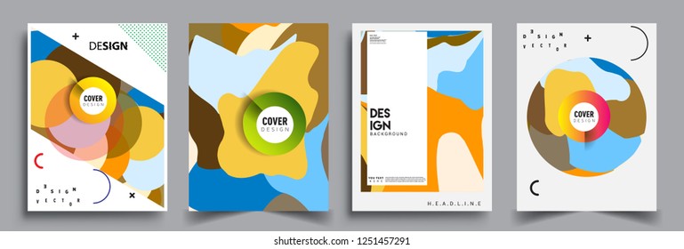 Modern abstract covers set. Cool gradient shapes composition, vector covers design.
