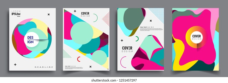 Modern abstract covers set. Cool gradient shapes composition, vector covers design.
