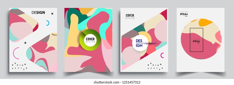 Modern abstract covers set. Cool gradient shapes composition, vector covers design.
