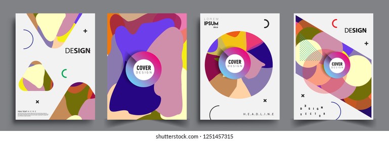 Modern abstract covers set. Cool gradient shapes composition, vector covers design.
