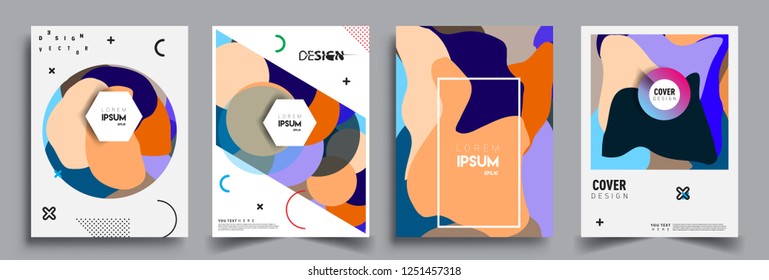 Modern abstract covers set. Cool gradient shapes composition, vector covers design.
