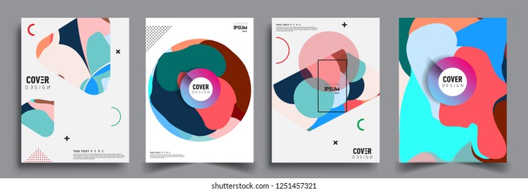 Modern abstract covers set. Cool gradient shapes composition, vector covers design.
