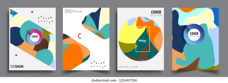Modern abstract covers set. Cool gradient shapes composition, vector covers design.
