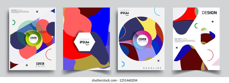Modern abstract covers set. Cool gradient shapes composition, vector covers design.