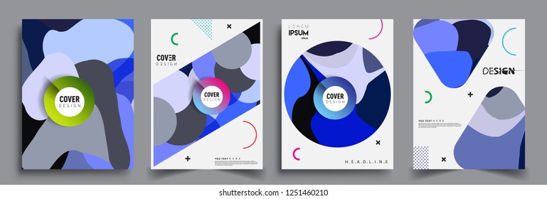 Modern abstract covers set. Cool gradient shapes composition, vector covers design.