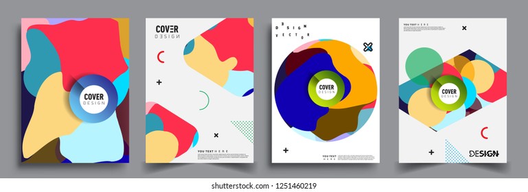 Modern abstract covers set. Cool gradient shapes composition, vector covers design.