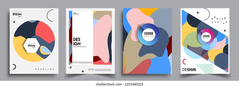 Modern abstract covers set. Cool gradient shapes composition, vector covers design.