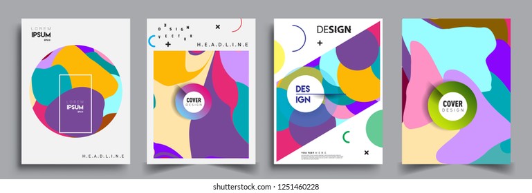 Modern abstract covers set. Cool gradient shapes composition, vector covers design.