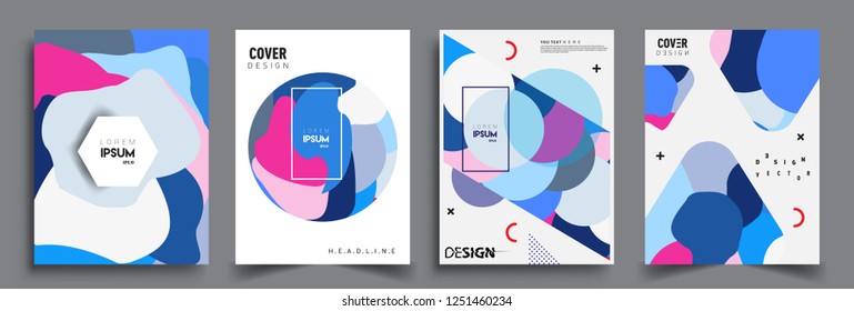 Modern abstract covers set. Cool gradient shapes composition, vector covers design.