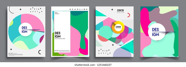 Modern abstract covers set. Cool gradient shapes composition, vector covers design.