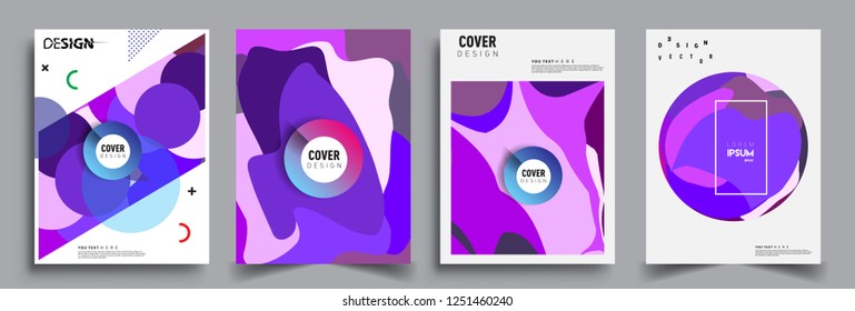 Modern abstract covers set. Cool gradient shapes composition, vector covers design.