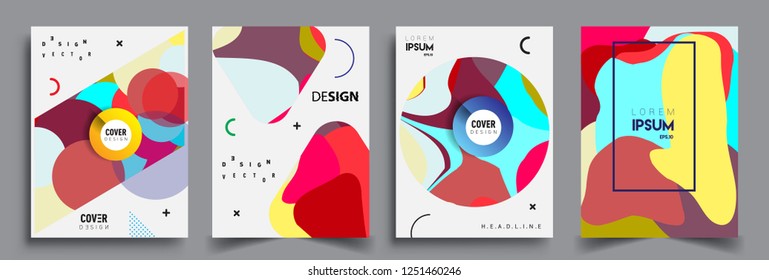 Modern abstract covers set. Cool gradient shapes composition, vector covers design.
