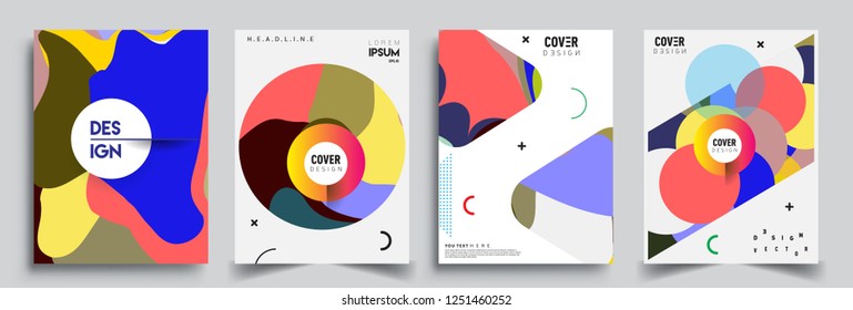Modern abstract covers set. Cool gradient shapes composition, vector covers design.
