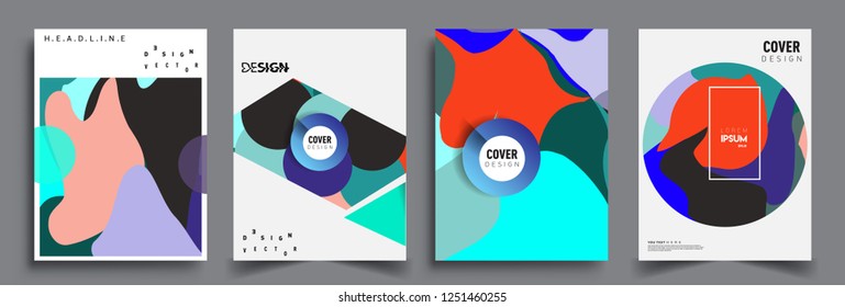 Modern abstract covers set. Cool gradient shapes composition, vector covers design.