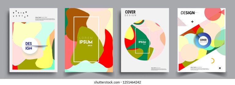 Modern abstract covers set. Cool gradient shapes composition, vector covers design.