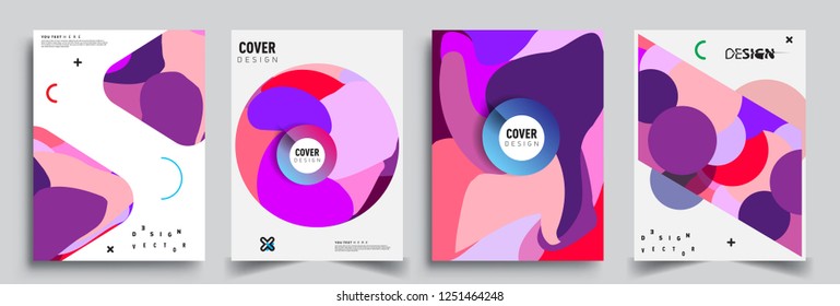 Modern abstract covers set. Cool gradient shapes composition, vector covers design.