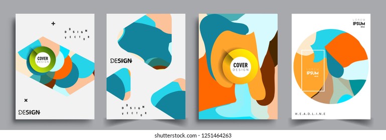 Modern abstract covers set. Cool gradient shapes composition, vector covers design.