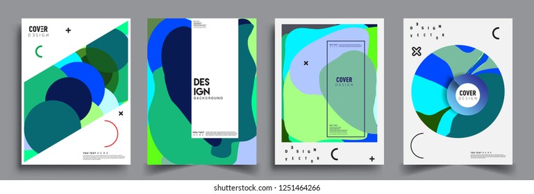 Modern abstract covers set. Cool gradient shapes composition, vector covers design.