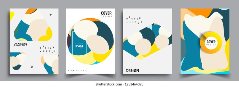 Modern abstract covers set. Cool gradient shapes composition, vector covers design.