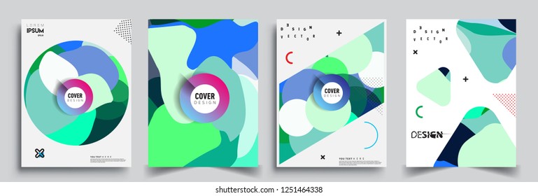 Modern abstract covers set. Cool gradient shapes composition, vector covers design.