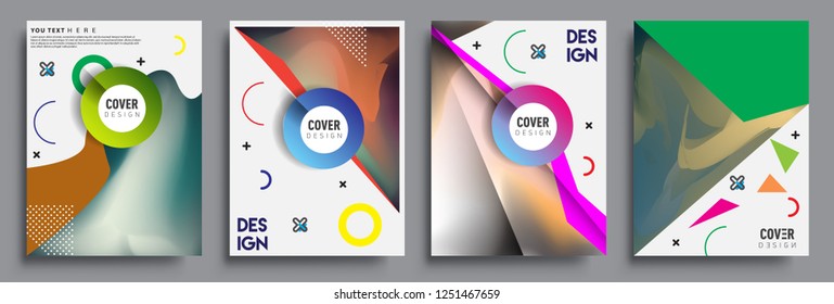 Modern abstract covers set. Cool gradient shapes composition, vector covers design.